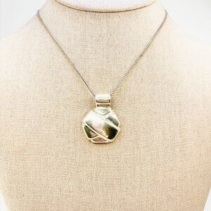 VTG Sterling Silver 925 Wrap Design Circle Pendant Necklace Size 18" Length